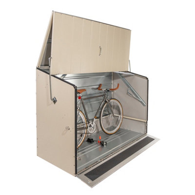 Trimetals Protectacycle Secure Bike Store With Ramp (Police ApprovedFits Up To 3 Adult Bikes) Cream from B&Q