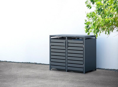 Trimetals Double 240L Wheelie Bin Store Anthracite Rhs Endorsed from B&Q