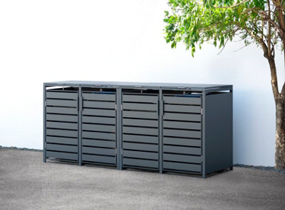 Trimetals Quad 240L Wheelie Bin Store Anthracite Rhs Endorsed from B&Q