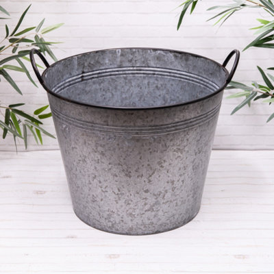 Annibells Round Galvanised Metal Bucket Planters (7181)X Large from B&Q