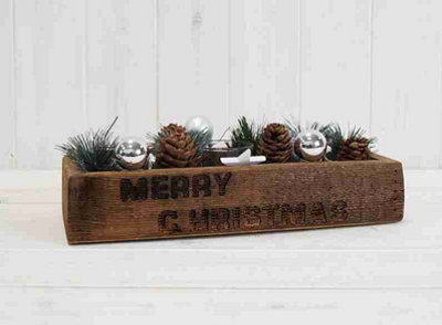 Annibells Wooden Triple Tea Light Holder Pine Cones & Stars (7695) from B&Q