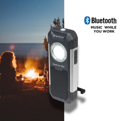 Nightsearcher Beatlite Rechargeable 500 Lumen Worklight And Bluetooth Speaker from B&Q