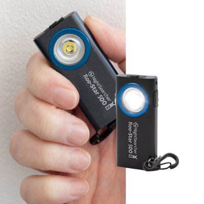 Nightsearcher Roostar 500  500 Lumens  Compact Lightweight Rechargeable Keyring Light With Magnetic Base from B&Q