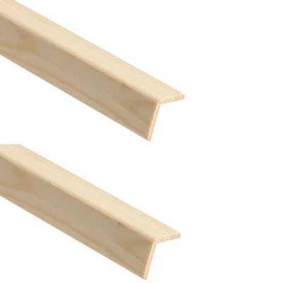Cheshire Mouldings Pine Wood Cushion Corner Angle Edge Trim Timber 21X21 1M X 2 Total 2 Metres from B&Q