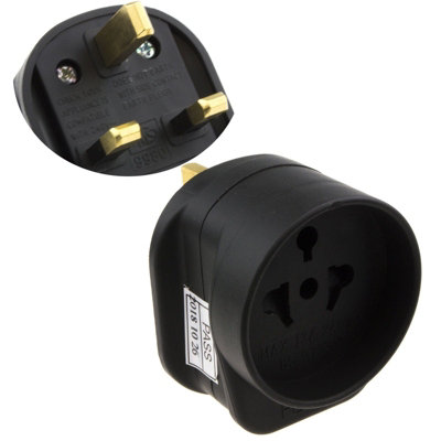 Kenable Tourist Travel Converter European Usa And Australian To 13A Uk Adapter Black from B&Q