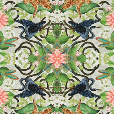 Clarke & Clarke Wedgwood Botanical Wonders Wonderlust Tea Story Wallpaper Dove Grey W0136/02 from B&Q