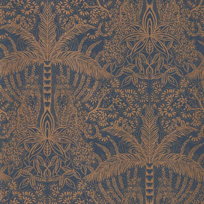 Clarke & Clarke  W0141/02 Leopardo Copper/midnight Wp from B&Q