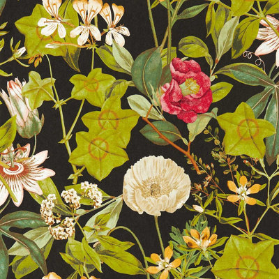 Clarke & Clarke  W0143/04 Passiflora Noir Wp from B&Q