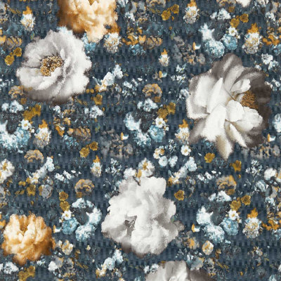 Clarke & Clarke  W0148/02 Camile Midnight/gold Wp from B&Q
