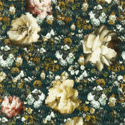 Clarke & Clarke  W0148/03 Camile Teal/spice Wp from B&Q