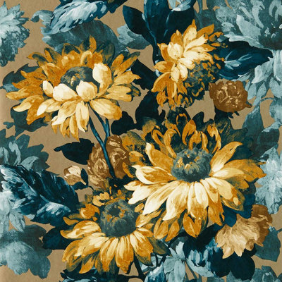Clarke & Clarke  W0162/02 Sunforest Gilver/denim Wp from B&Q