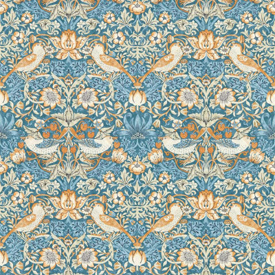 Clarke & Clarke Strawberry Thief Denim/spice Wp from B&Q