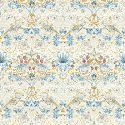 Clarke & Clarke Strawberry Thief Linen/plum Wp from B&Q