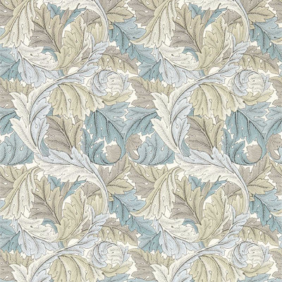 Clarke & Clarke William Morris Acanthus Wallpaper Slate / Dove W0175/03 Blue