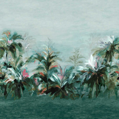 Clarke & Clarke  W0176/02 Alberi Teal/fuchsia Banner Wp from B&Q