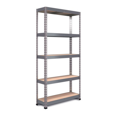 RB UK Rb Boss Garage Shelving Unit Fastlok 5 Shelf Mdf Galvanised Steel (H) 1800mm (W) 900mm (D) 300mm from B&Q