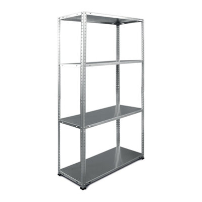 Rb Boss Garage Shelving Unit 4 Shelf Bolted Galvanised Steel Garden Shed Storage (H)1450mm (W)750mm (D)300mm from B&Q