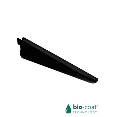 RB UK Rbuk Twin Slot Brackets 370mm Black AntibacterialPack Of 10 from B&Q