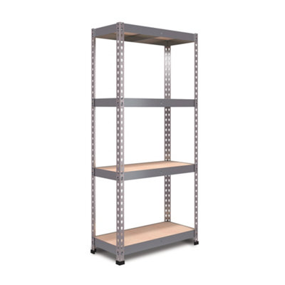Rb Boss Garage Shelving Unit Fastlok 4 Shelf Mdf Galvanised Steel (H)1450mm (W)750mm (D)300mm from B&Q