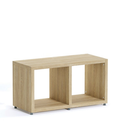B&Q -  Boon 2 Cube Shelving Unit Eco-Friendly Bookcase Freestanding Heavy Duty OakMade In Austria (H)400mm (W)380mm (D)330mm