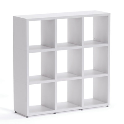 RB UK Boon 9 Cube Shelving Unit Eco-Friendly Bookcase Freestanding Heavy Duty WhiteMade In Austria (H)1120mm (W)1100mm (D)330mm