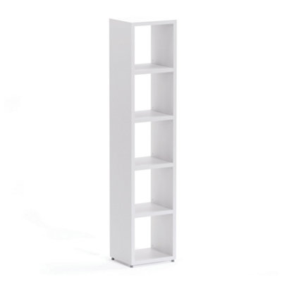 RB UK Boon 5 Cube Shelving Unit Eco-Friendly Bookcase Freestanding Heavy Duty WhiteMade In Austria (H)1830mm (W)380mm (D)330mm