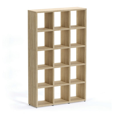 RB UK Boon 15 Cube Shelving Unit Eco-Friendly Bookcase Freestanding Heavy Duty OakMade In Austria (H)1830mm (W)1100mm (D)330mm