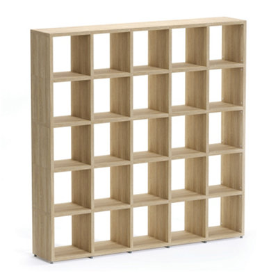 RB UK Boon 25 Cube Shelving Unit Eco-Friendly Bookcase Freestanding Heavy Duty OakMade In Austria (H)1830mm (W)1810mm (D)330mm