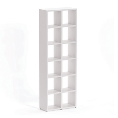 RB UK Boon 12 Cube Shelving Unit Eco-Friendly Bookcase Freestanding Heavy Duty WhiteMade In Austria (H)2180mm (W)740mm (D)330mm