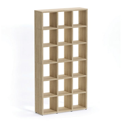 RB UK Boon 18 Cube Shelving Unit Eco-Friendly Bookcase Freestanding Heavy Duty OakMade In Austria (H)2180mm (W)1100mm (D)330mm