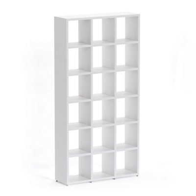 RB UK Boon 18 Cube Shelving Unit Eco-Friendly Bookcase Freestanding Heavy Duty WhiteMade In Austria (H)2180mm (W)1100mm (D)330mm