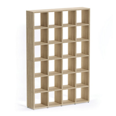 RB UK Boon 24 Cube Shelving Unit Eco-Friendly Bookcase Freestanding Heavy Duty OakMade In Austria (H)2180mm (W)1450mm (D)330mm