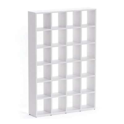 RB UK Boon 24 Cube Shelving Unit Eco-Friendly Bookcase Freestanding Heavy Duty WhiteMade In Austria (H)2180mm (W)1450mm (D)330mm