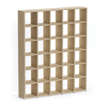 RB UK Boon 30 Cube Shelving Unit Eco-Friendly Bookcase Freestanding Heavy Duty OakMade In Austria (H)2180mm (W)1810mm (D)330mm