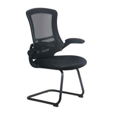  - Luna Cantilever Mesh Folding Arms Meeting Room Chair Black