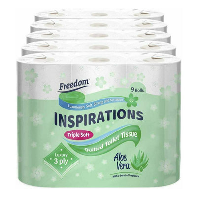 Freedom Inspirations Quilted Soft Aloe Vera 3 Ply Toilet Paper Roll45 Rolls from B&Q