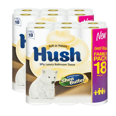 Avant-Garde Brands Ltd Hush Luxury Sea Butter Quilted Toilet Tissue - Extra Soft, Strong & Eco-Friendly, 36 Or 72 Rolls, Sustainable Natural Fibres | Wowcher - Image 10