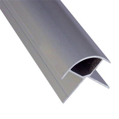 Splashwall Laminate Panel External Corner Joint (L)2420mm (T)11mmSatin Anodised Silver Effect from B&Q