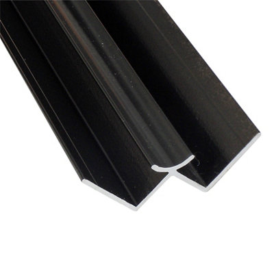 Splashwall Laminate Panel Internal Corner Joint (L)2420mm (T)10mmBlack from B&Q