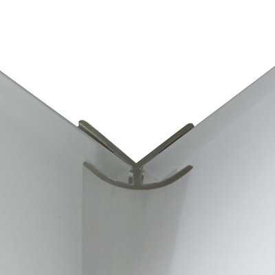 Splashwall White Straight Panel External Corner Joint (L)2440Mm (T)4Mm