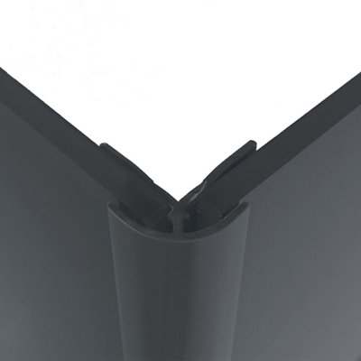 Splashwall Flint Straight Panel External Corner Joint (L)2440Mm (T)4Mm
