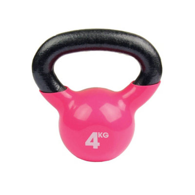 Fitness Mad 4Kg Pink KettlebellVersatile Cast Iron Gym Equipment For Total Body Workouts from B&Q