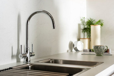 B&Q -  Abode Rochelle Dual Lever Kitchen Mixertap In Chrome