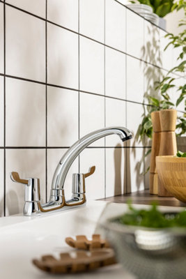 Horizon by Abode Abode Lever Deck Kitchen Mixertap In Chrome from B&Q