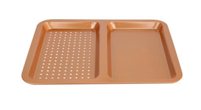 Cermalon Non Stick Twin Section Copper Baking Tray - 40cm - Oven Safe Up To 240°C - Dishwasher Safe - Image 5