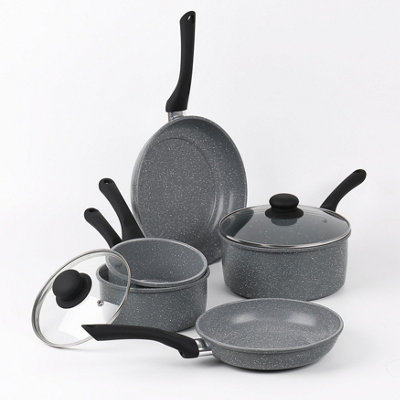 Durastone Grey Non Stick Carbon Steel Pan Set - 5 Piece - Dishwasher Safe - Image 5