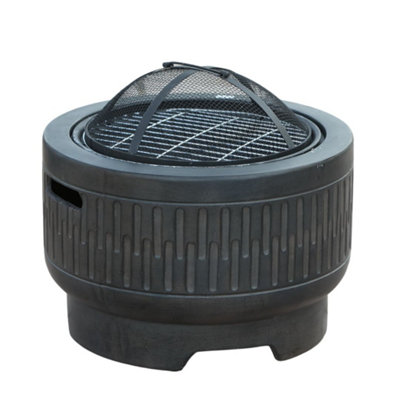 Vossmoon Morbarrel Outdoor Garden Fire Pit With Stainless Steel Cooking Grill from B&Q