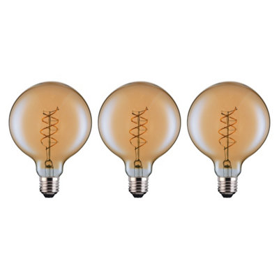 Ferretti Amber Globe G125 E27 Dimmable Led Light Bulbs from B&Q