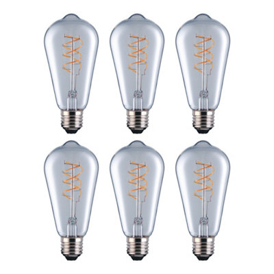 EurolecSt64 Squirrel Cage Clear E27 Led Filament Dimmable Light Bulb Pack from B&Q