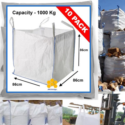  - 10X Fibc New Bulk Bags 1 Tonne Ton Builders Garden Waste Jumbo Storage Sack
